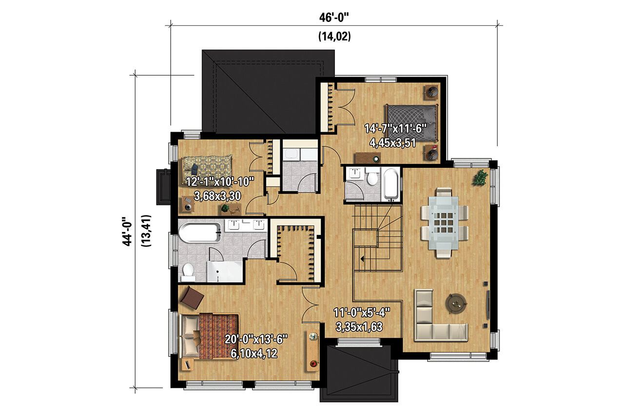 Secondary Image - Contemporary House Plan - 97938 - 2nd Floor Plan