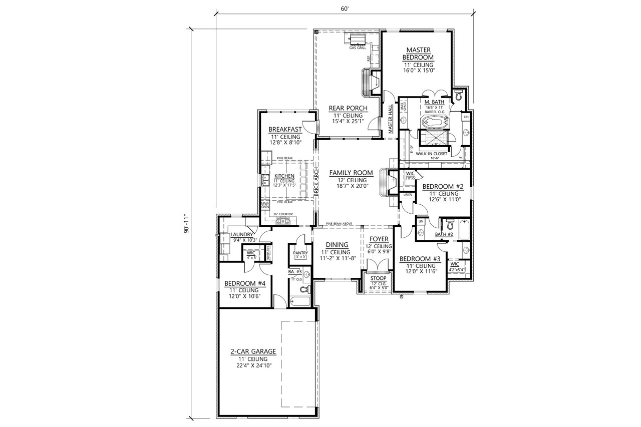 European House Plan - Tuscany II 97978 - 1st Floor Plan