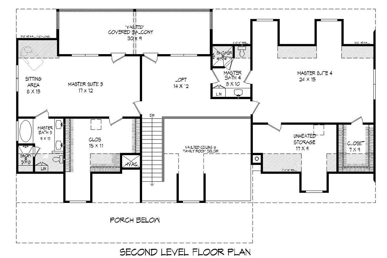 Secondary Image - Country House Plan - South Shore 97939 - 2nd Floor Plan