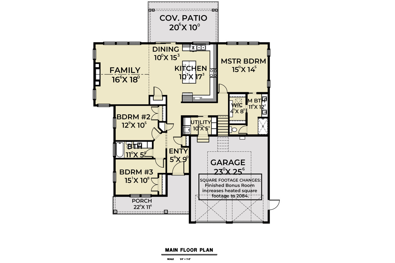 Farmhouse House Plan - 98140 - 1st Floor Plan