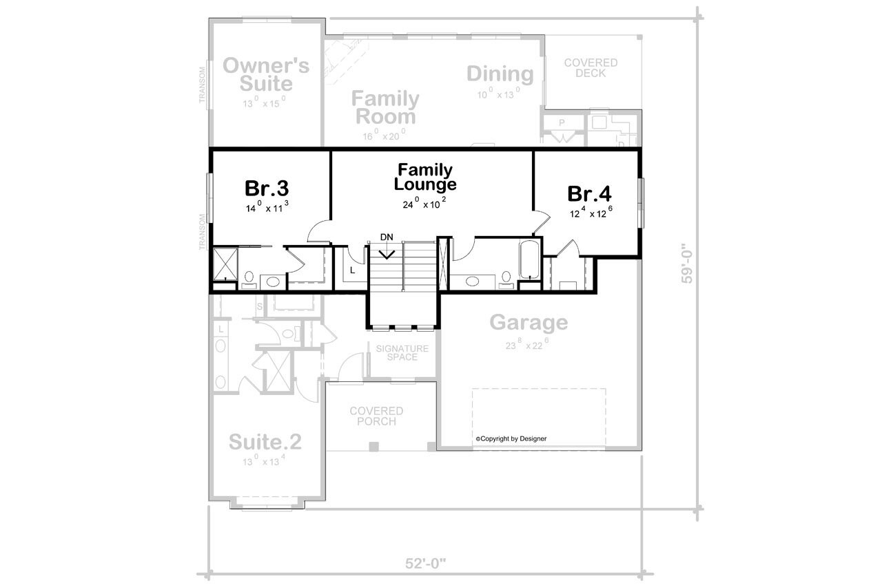 Secondary Image - Craftsman House Plan - Serena 98215 - 2nd Floor Plan