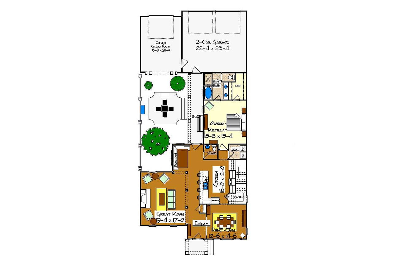 Colonial House Plan - Hollowell 98360 - 1st Floor Plan