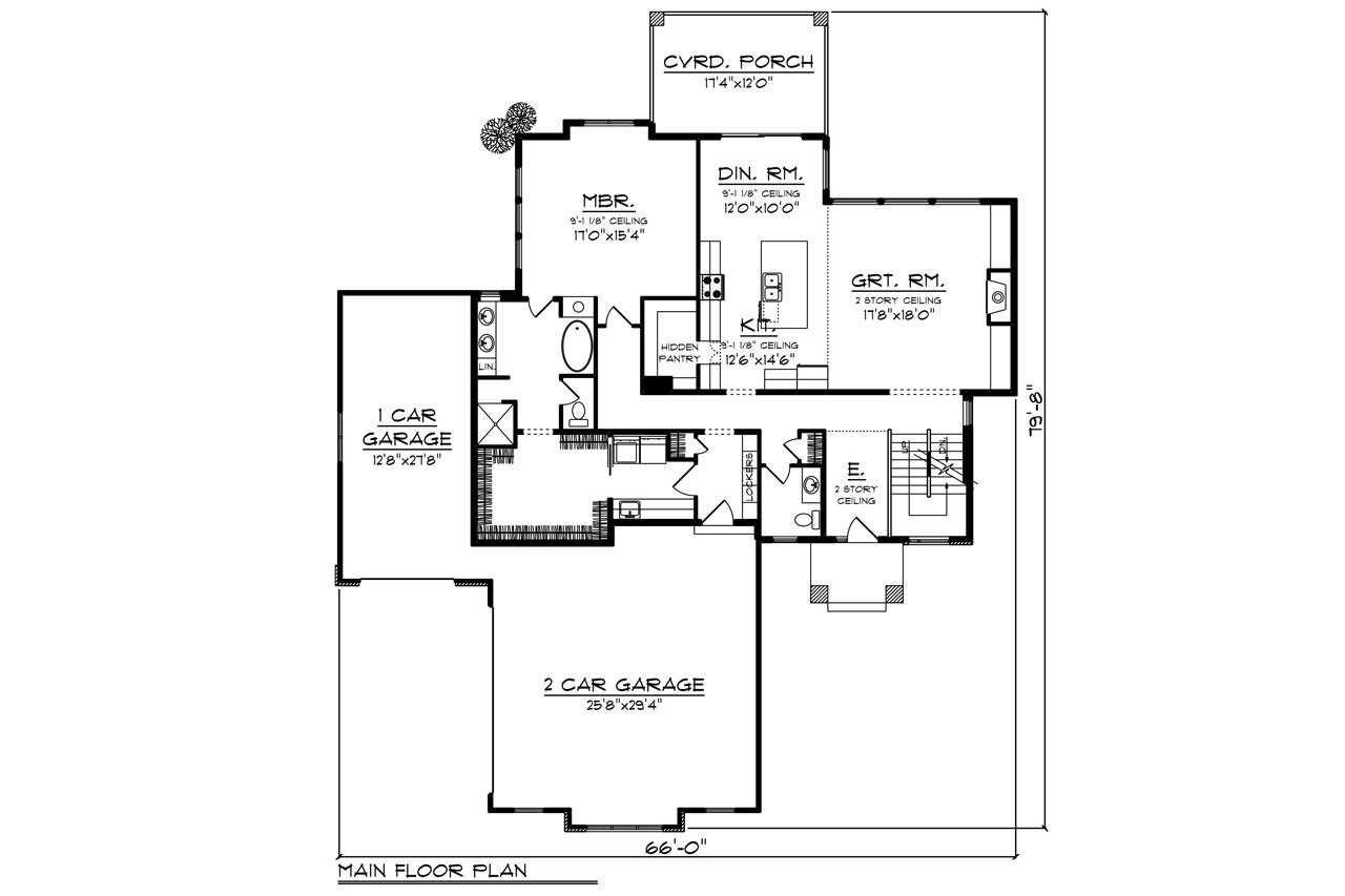 Modern House Plan - 98399 - 1st Floor Plan