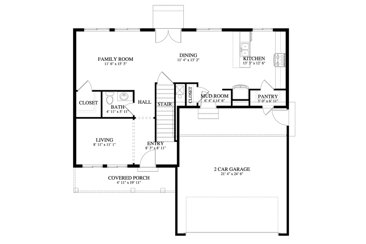 Traditional House Plan - Milgate 98802 - 1st Floor Plan