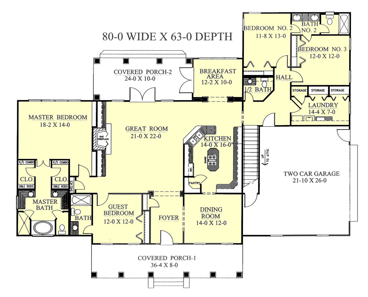 Country House Plan - 99351 - 1st Floor Plan