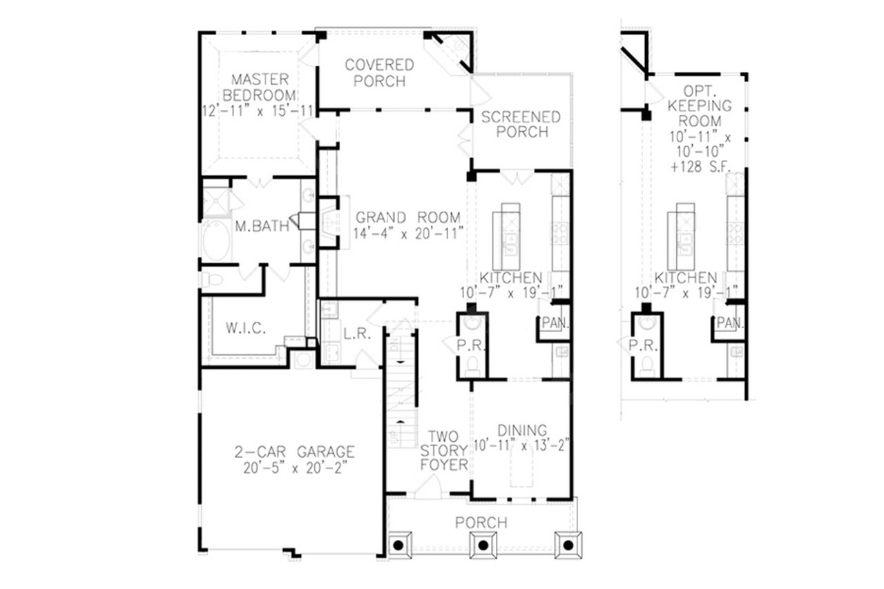 European House Plan - Englemoore B 72485 - 1st Floor Plan