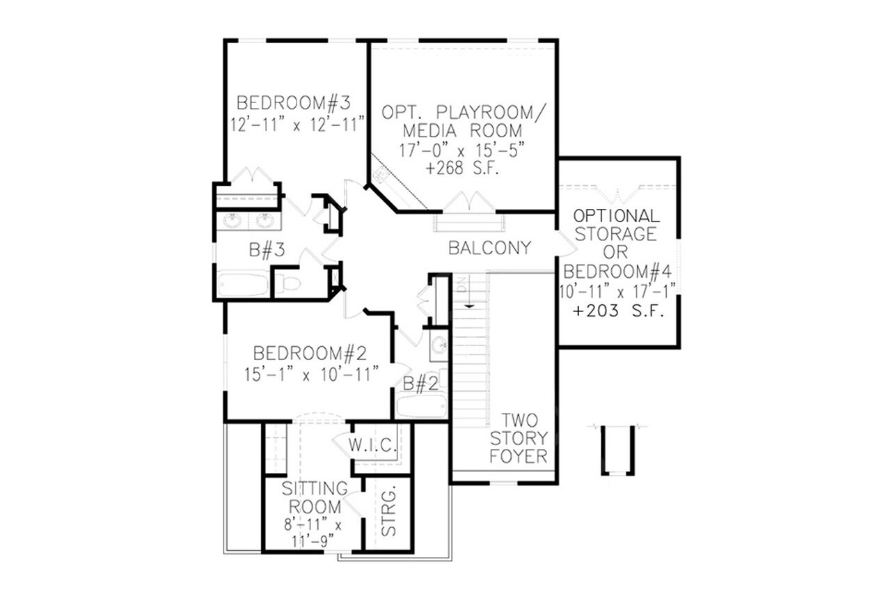 Secondary Image - European House Plan - Englemoore B 72485 - 2nd Floor Plan