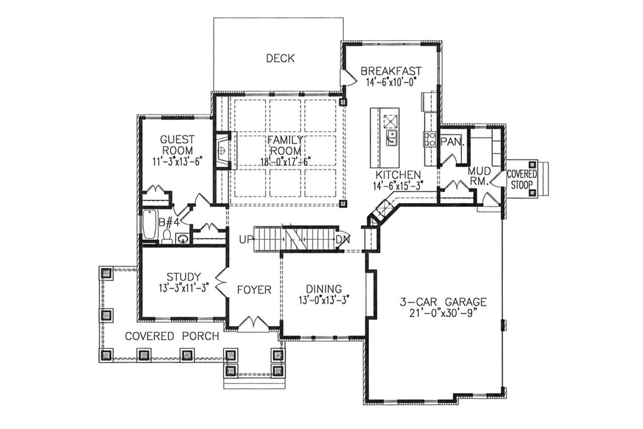 European House Plan - Danforth Manor C 85124 - 1st Floor Plan