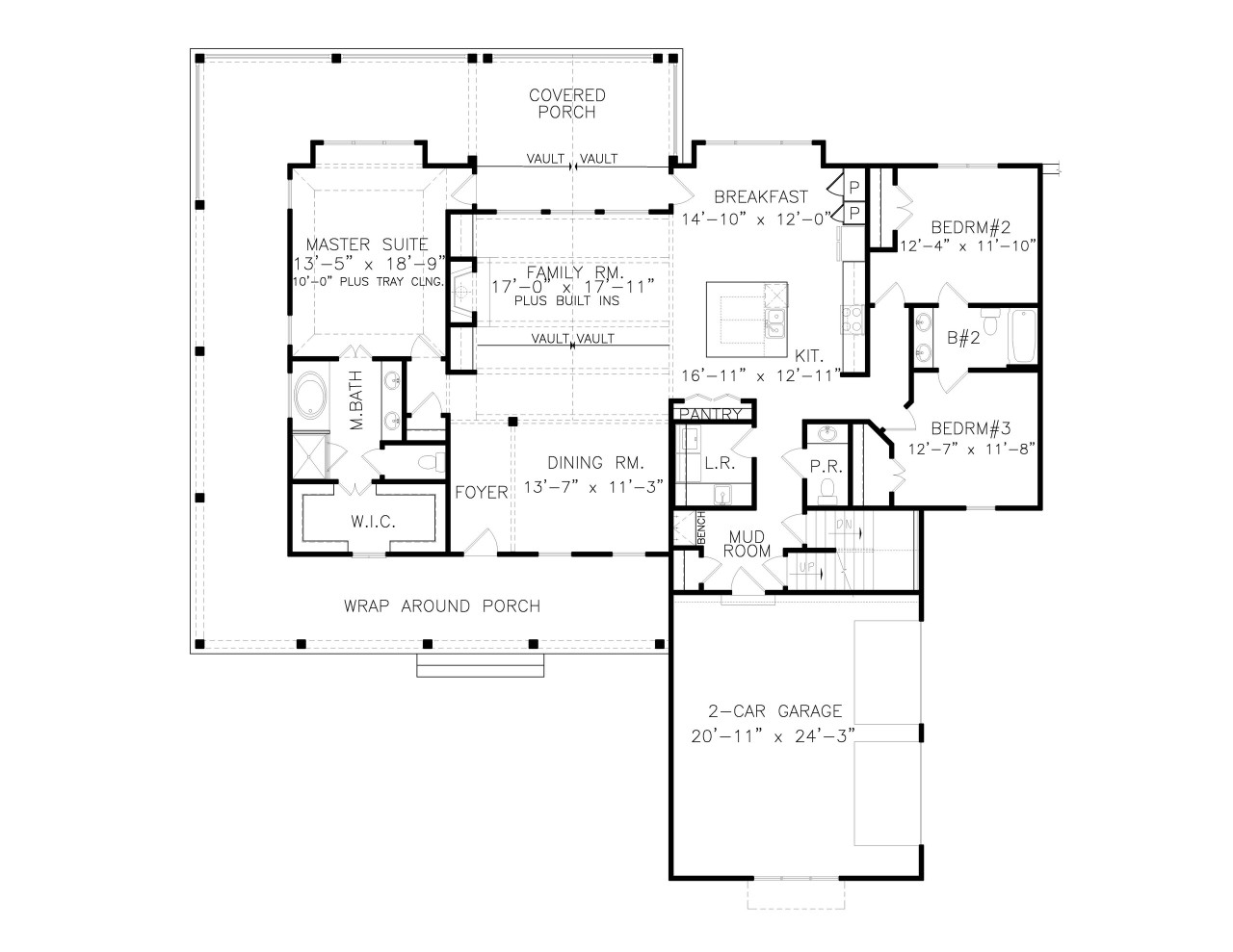 Farmhouse House Plan - Mark Harbor D 91015 - 1st Floor Plan