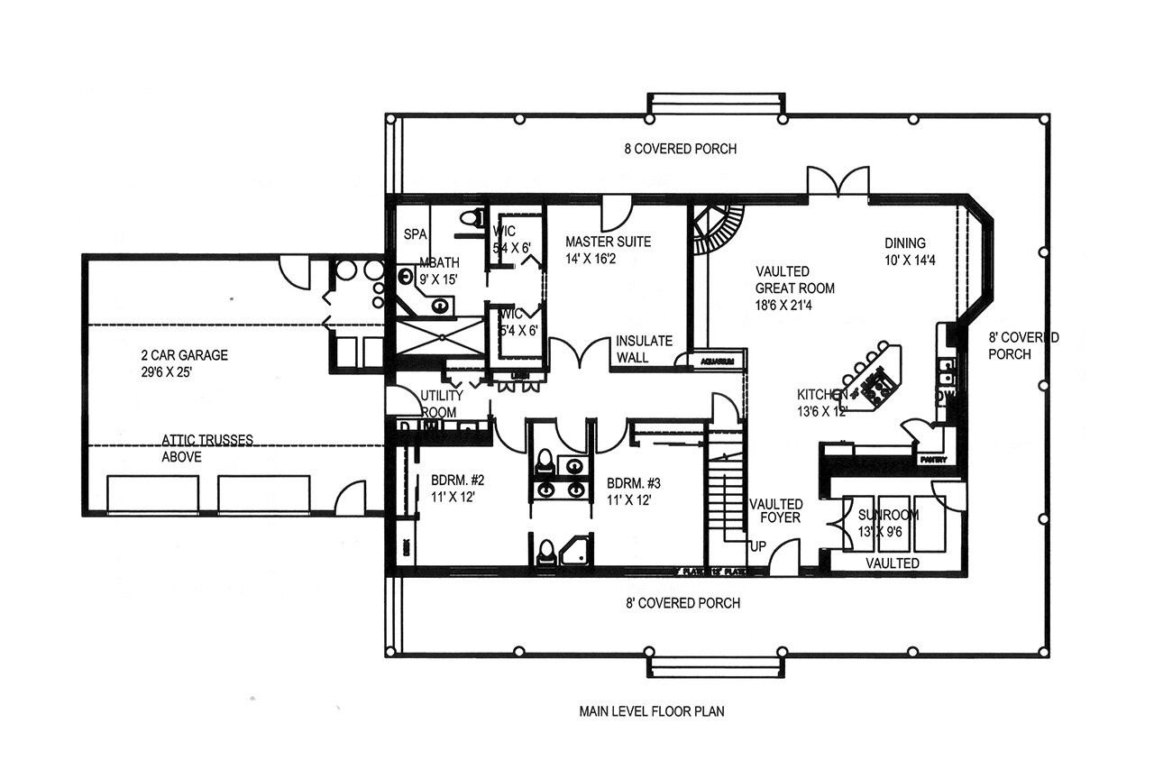 Ranch House Plan - 21555 - 1st Floor Plan