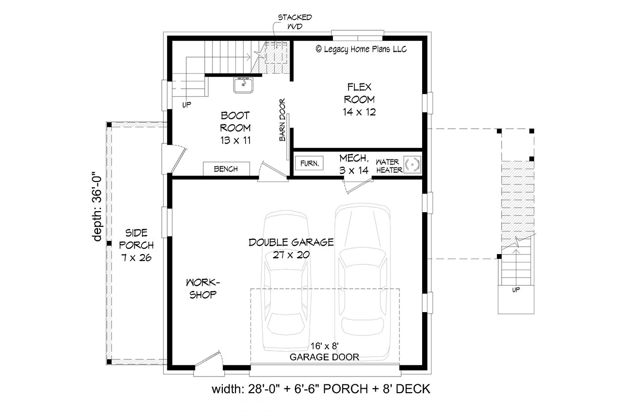 Lodge Style House Plan - Jonvick Creek 26968 - 1st Floor Plan