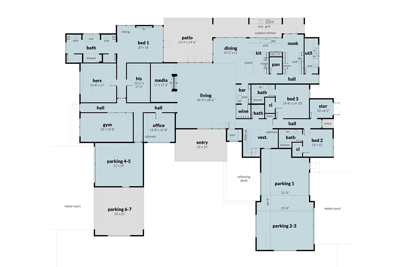 Contemporary House Plan - Amaryllis 31755 - 1st Floor Plan