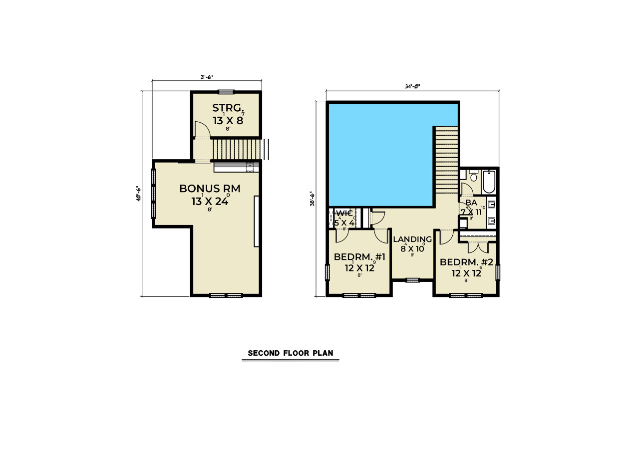 Secondary Image - Farmhouse House Plan - 79465 - 2nd Floor Plan