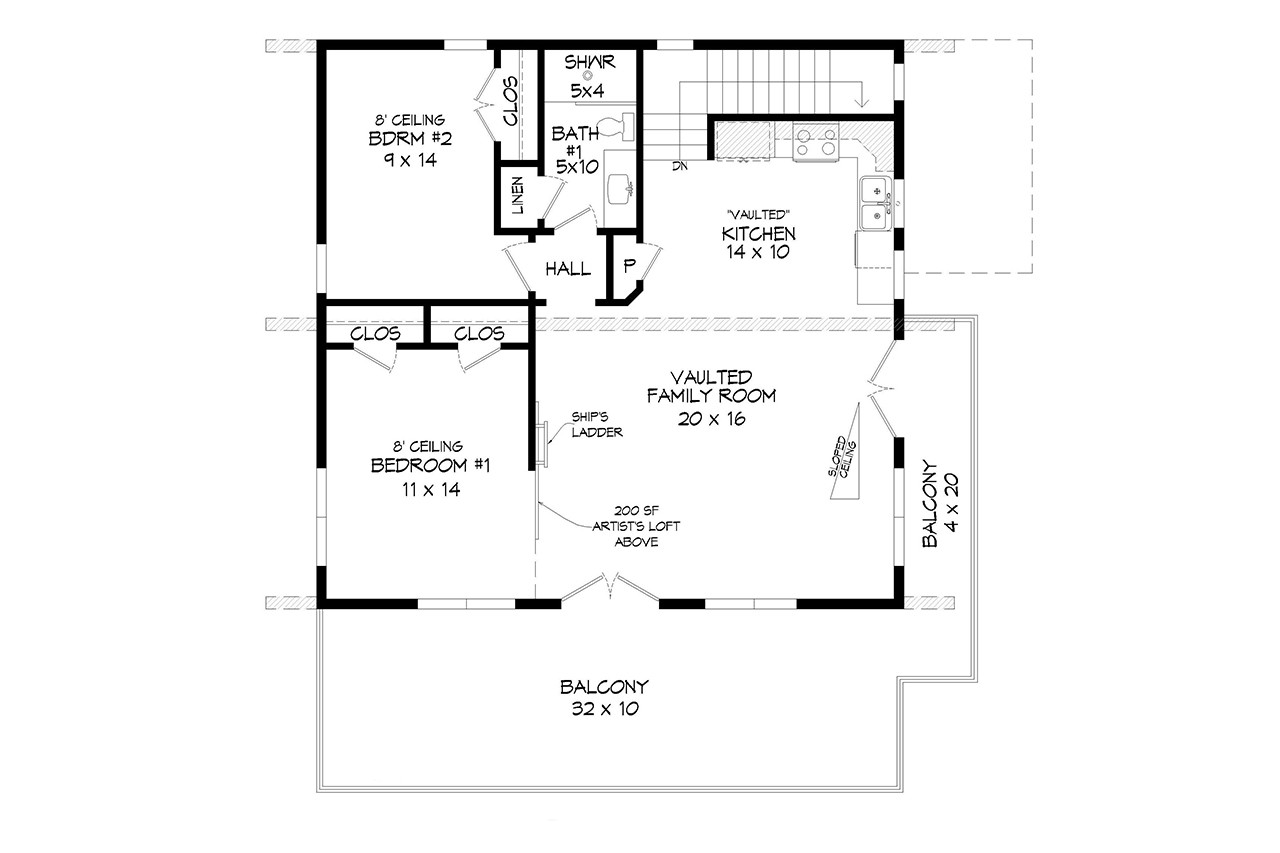 Secondary Image - Modern House Plan - 97859 - 2nd Floor Plan