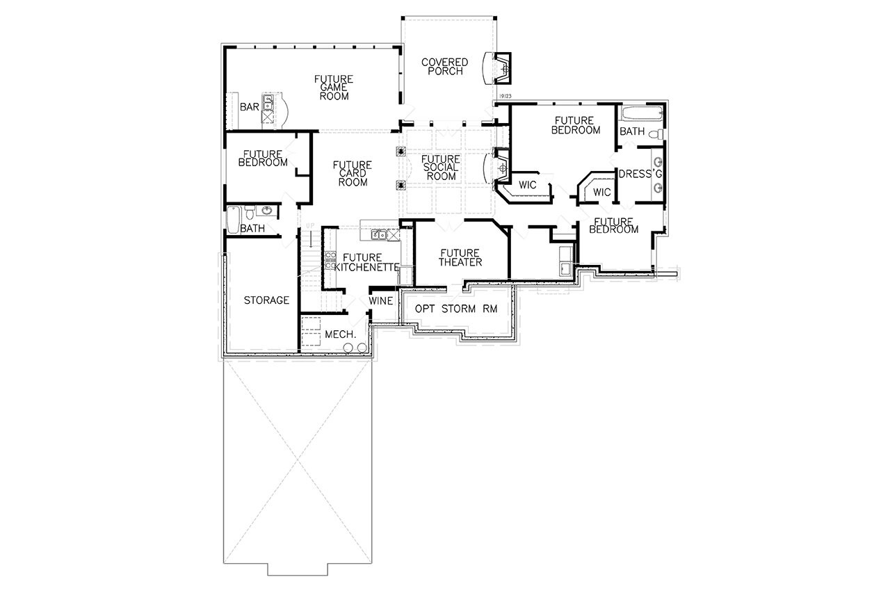 Craftsman House Plan - Woodfin Ridge 3 Car 46290 - Basement Floor Plan