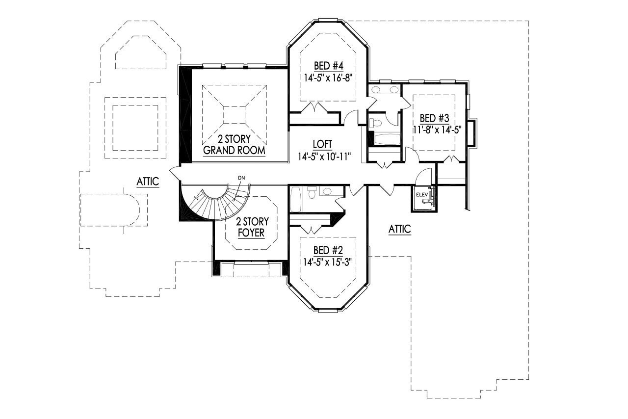 Secondary Image - European House Plan - 17841 - 2nd Floor Plan