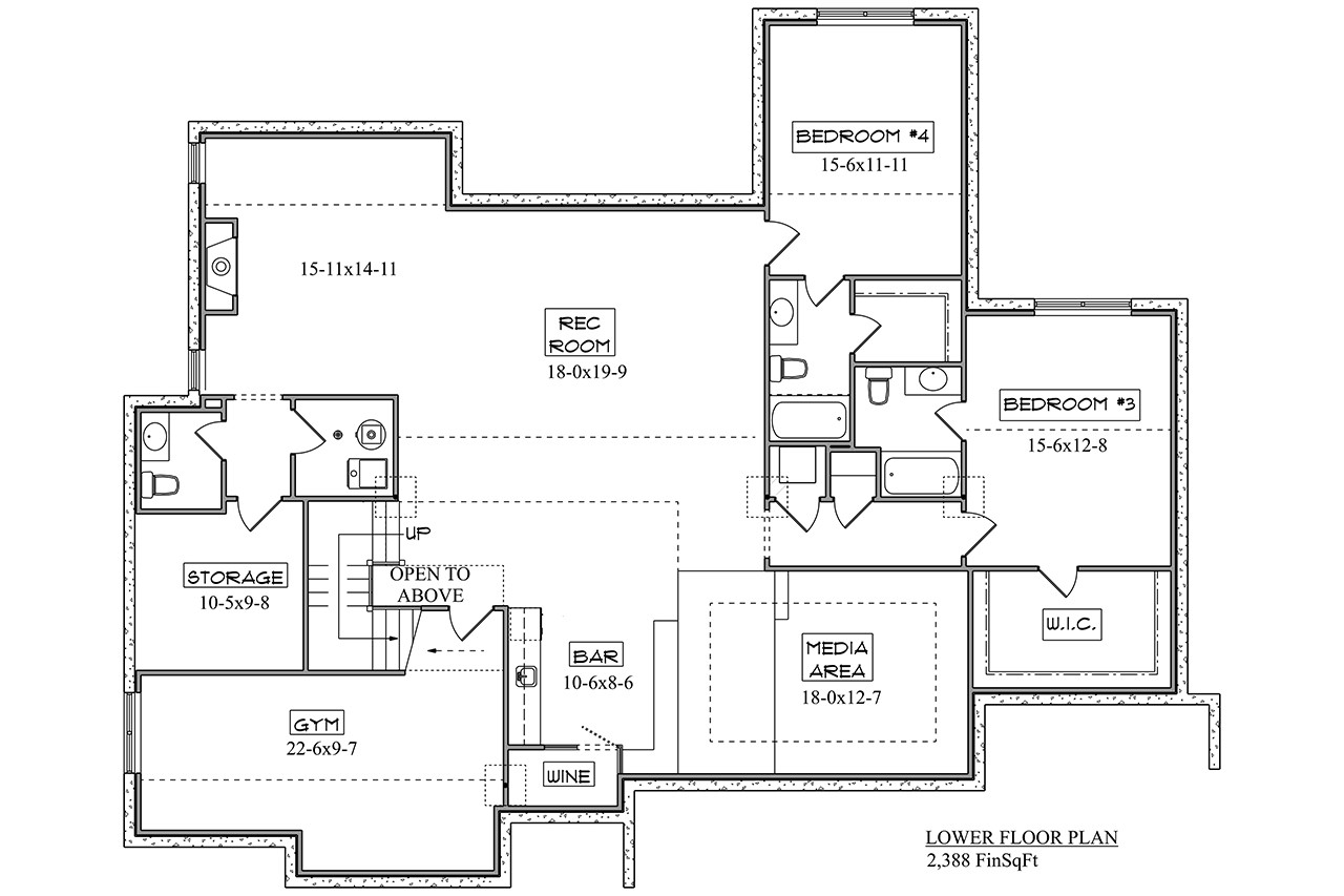 Lodge Style House Plan - Sawmill 91691 - Basement Floor Plan