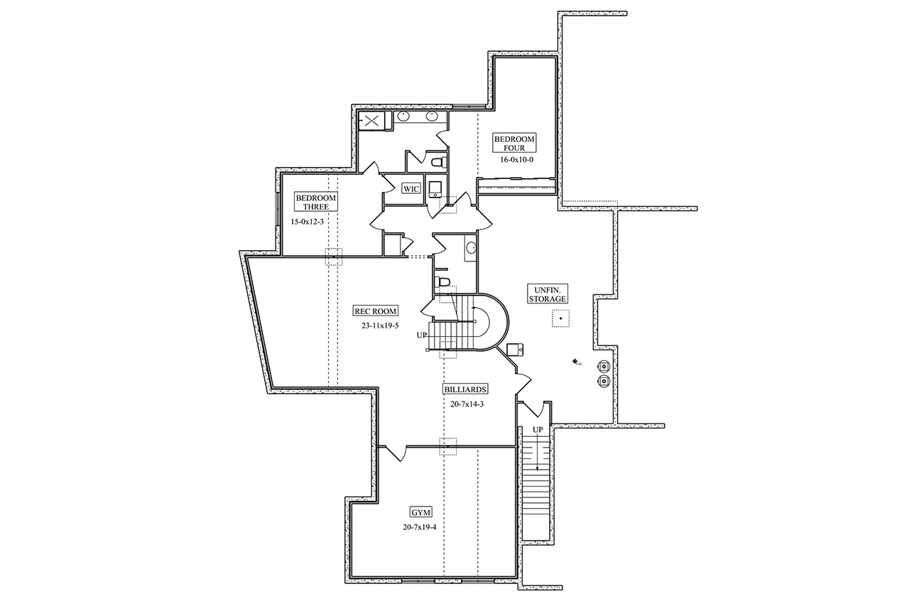 Ranch House Plan - Shearwater 54078 - Basement Floor Plan