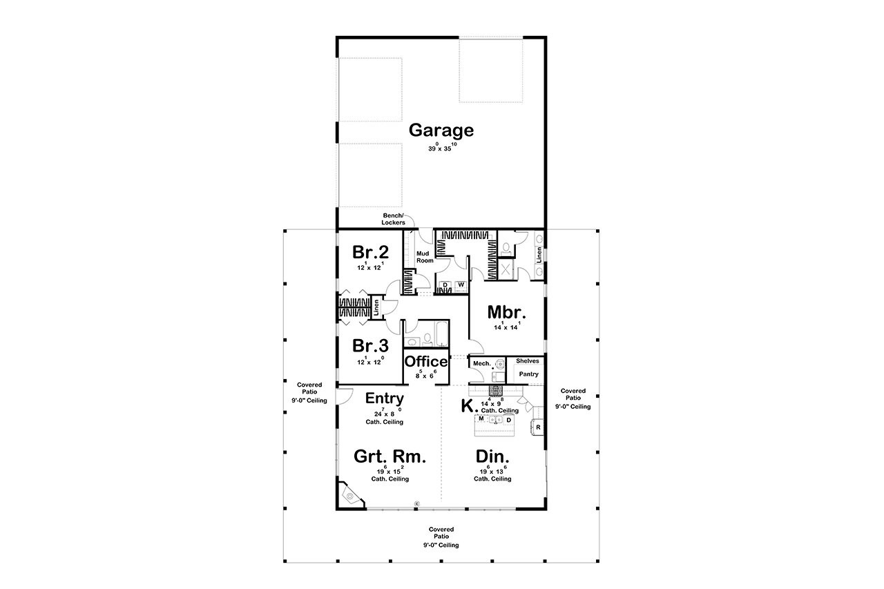 Farmhouse House Plan - Red Rocks 95380 - 1st Floor Plan