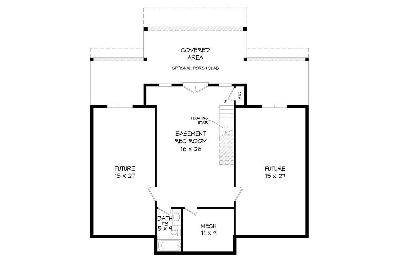 Modern House Plan - Sugar Top Mountain 64262 - Basement Floor Plan