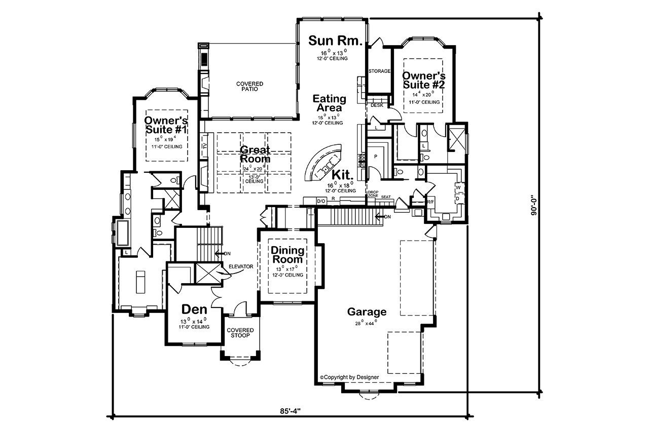 Southwest House Plan - Blecke 79087 - 1st Floor Plan