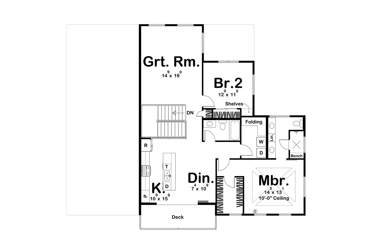 Secondary Image - Farmhouse House Plan - Elm Springs 52942 - 2nd Floor Plan