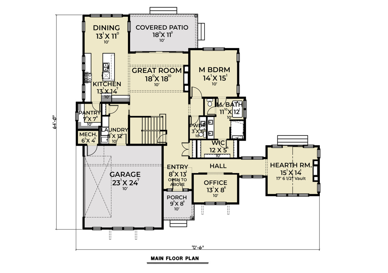 Farmhouse House Plan - 32486 - 1st Floor Plan