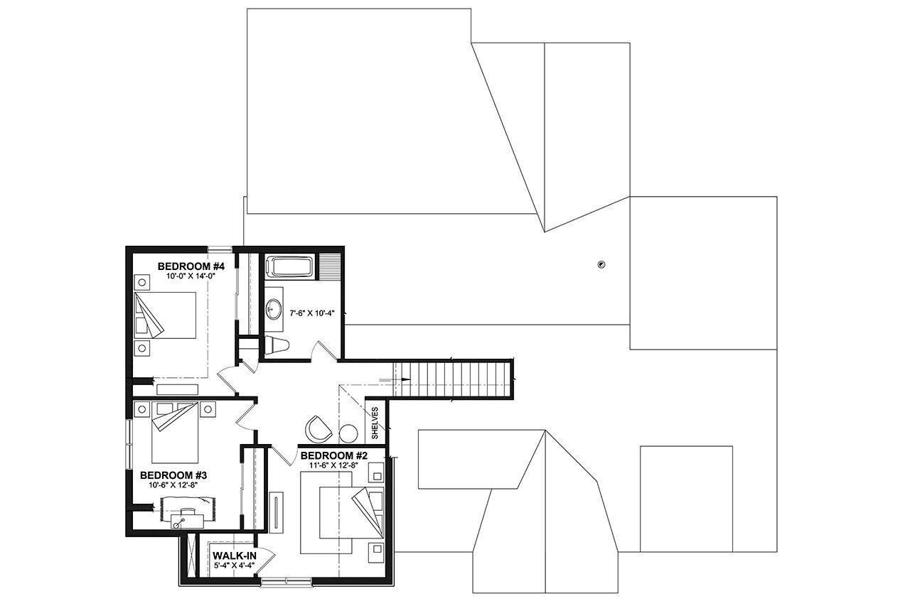 Secondary Image - European House Plan - Gable House 2 89575 - 2nd Floor Plan