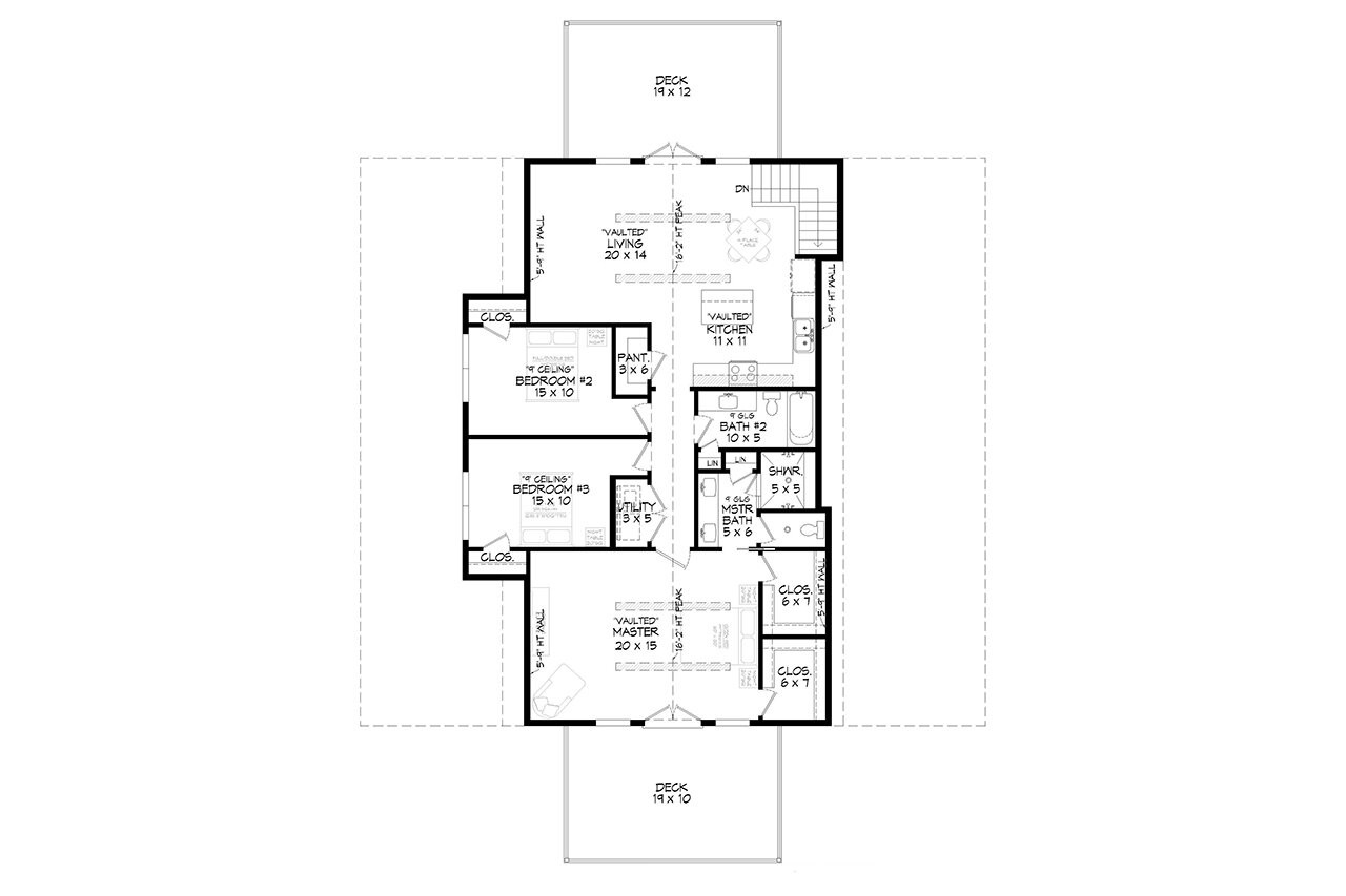 Secondary Image - Farmhouse House Plan - Persimmon Hill Barn 19310 - 2nd Floor Plan