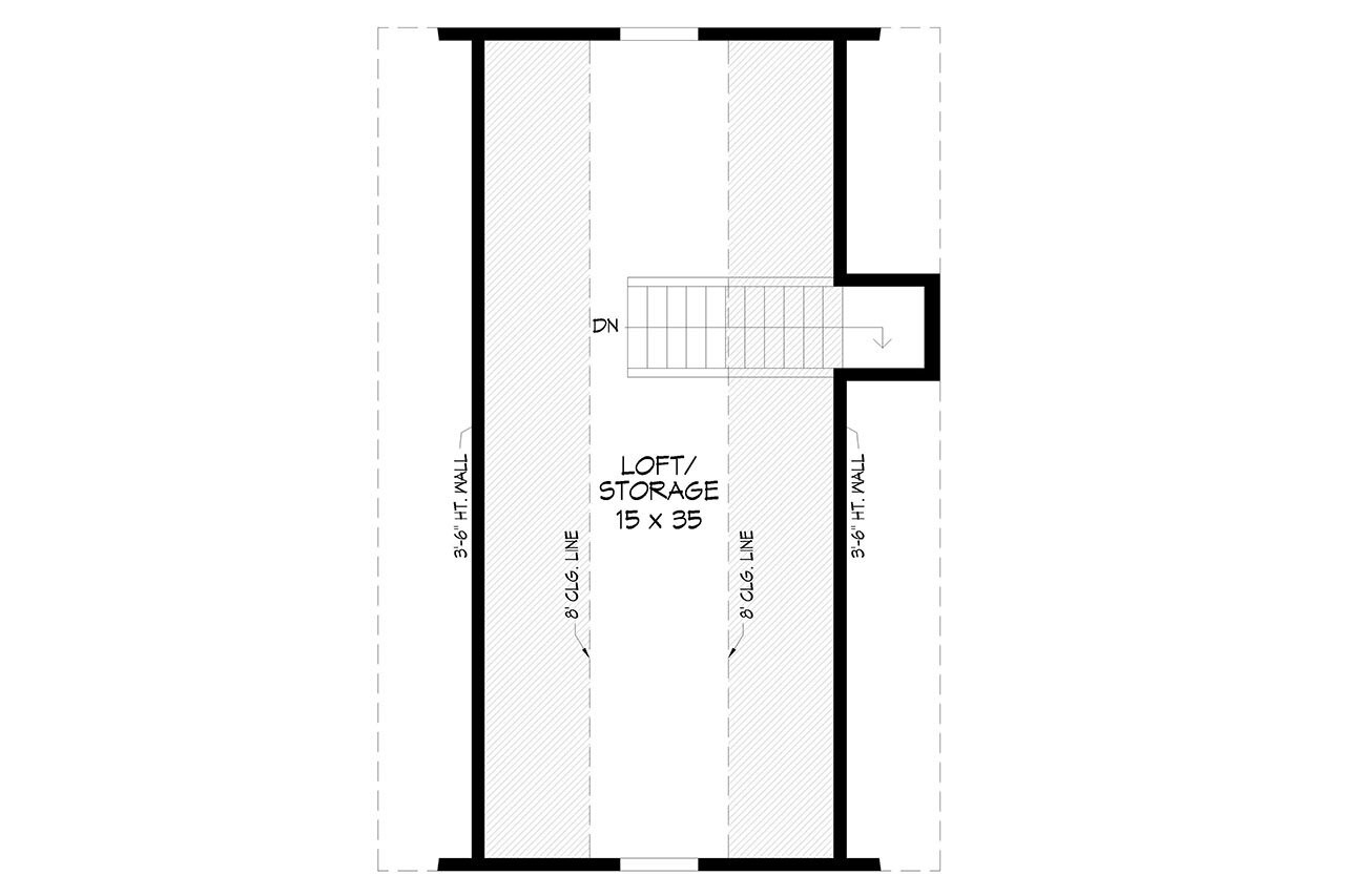 Secondary Image - Traditional House Plan - West Jefferson Garage 73350 - 2nd Floor Plan