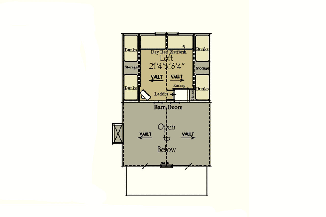 Southern House Plan - Camp Creek Cabin 40305 - 2nd Floor Plan