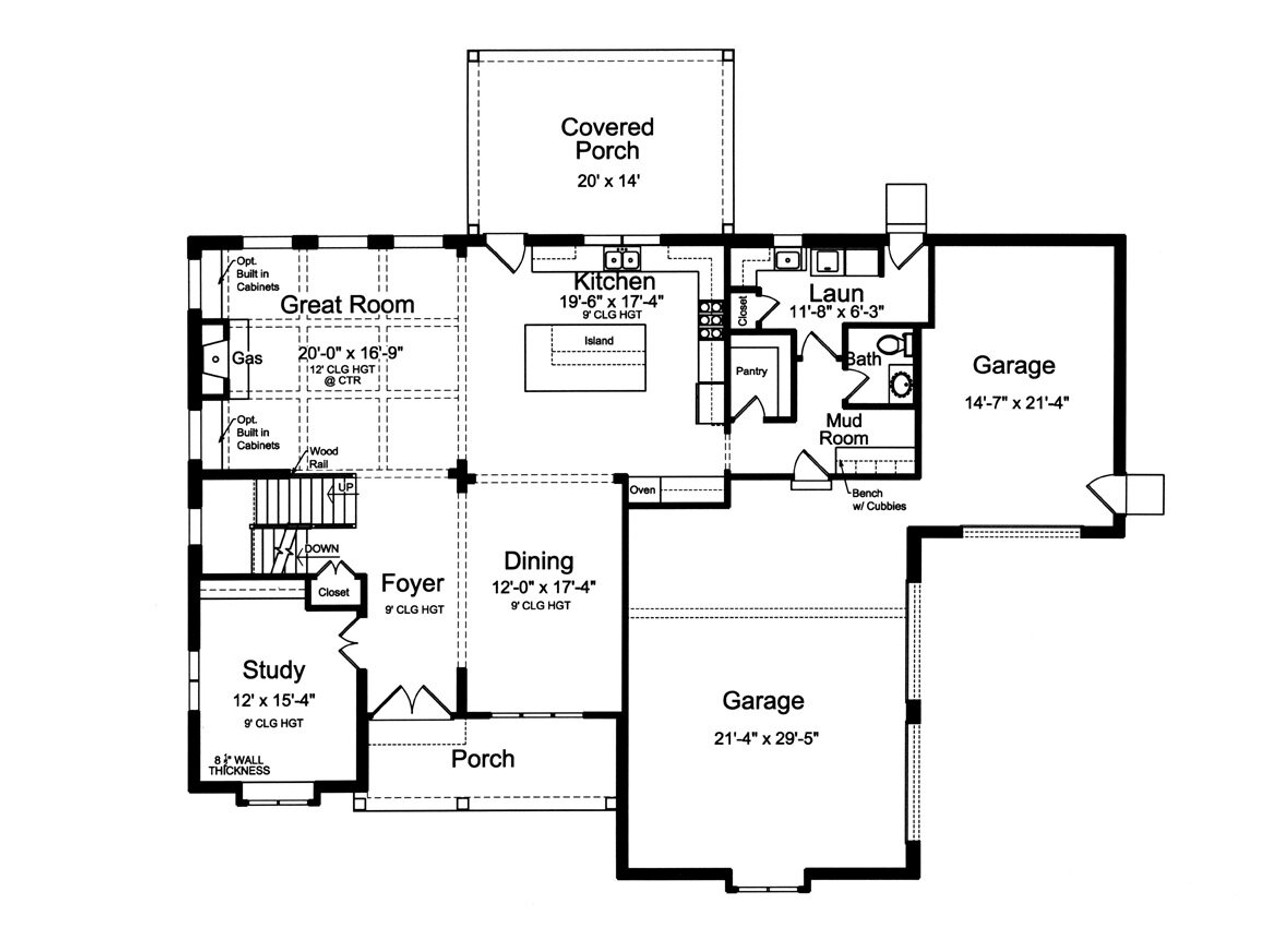 Farmhouse House Plan - Wesboro 53627 - 1st Floor Plan