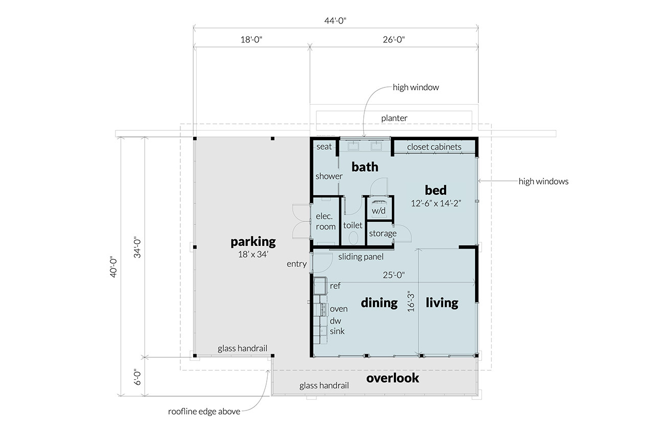 Modern House Plan - Honeysuckle 85466 - 1st Floor Plan