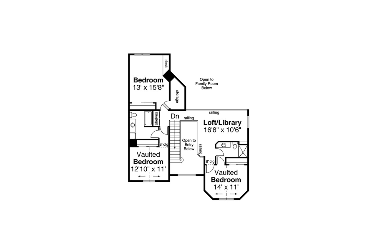 Secondary Image - Farmhouse House Plan - Shelburn 93888 - 2nd Floor Plan