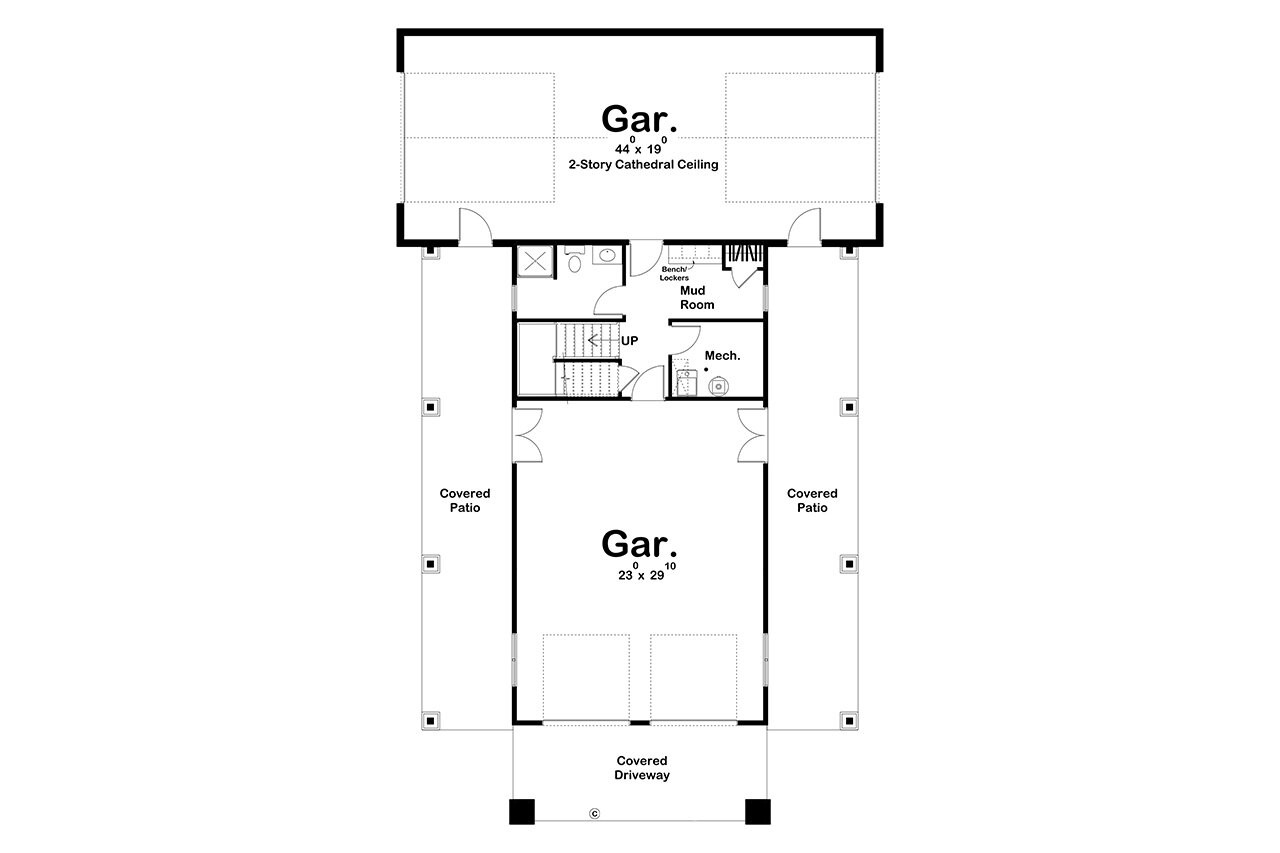 Farmhouse House Plan - Sand Springs 92020 - 1st Floor Plan