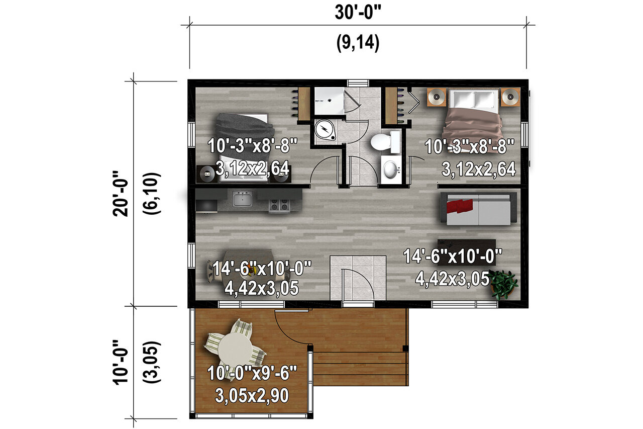 Modern House Plan - 45723 - 1st Floor Plan