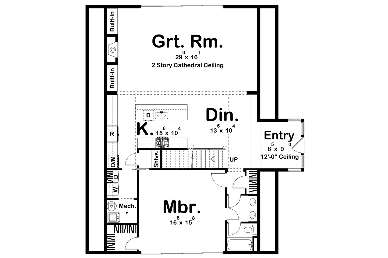 A-Frame House Plan - Spearfish 15622 - 1st Floor Plan