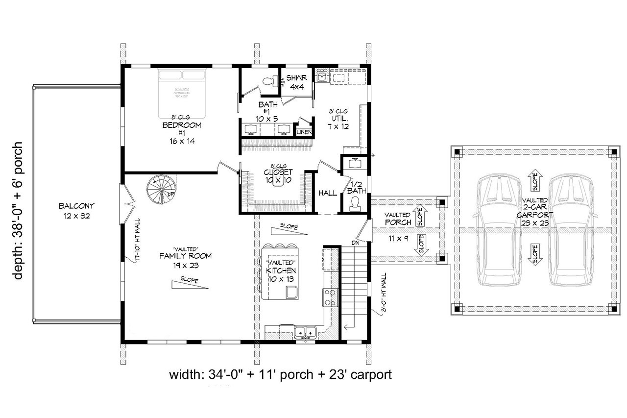 Secondary Image - Contemporary House Plan - Eagle Crest 80008 - 2nd Floor Plan