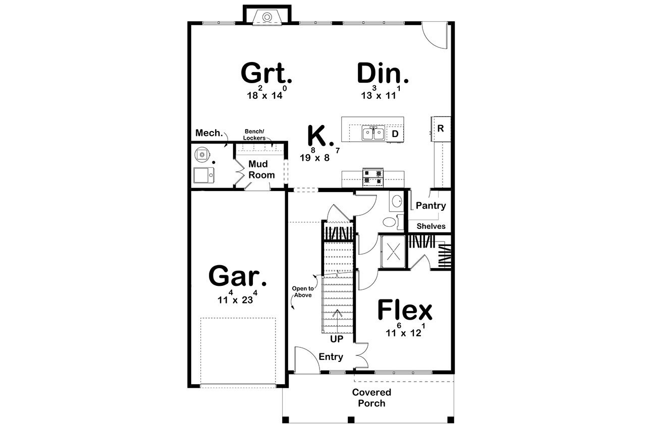 Farmhouse House Plan - Crandall 78328 - 1st Floor Plan