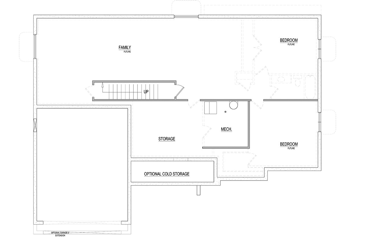Traditional House Plan - Sequoia Farm 10163 - Basement Floor Plan