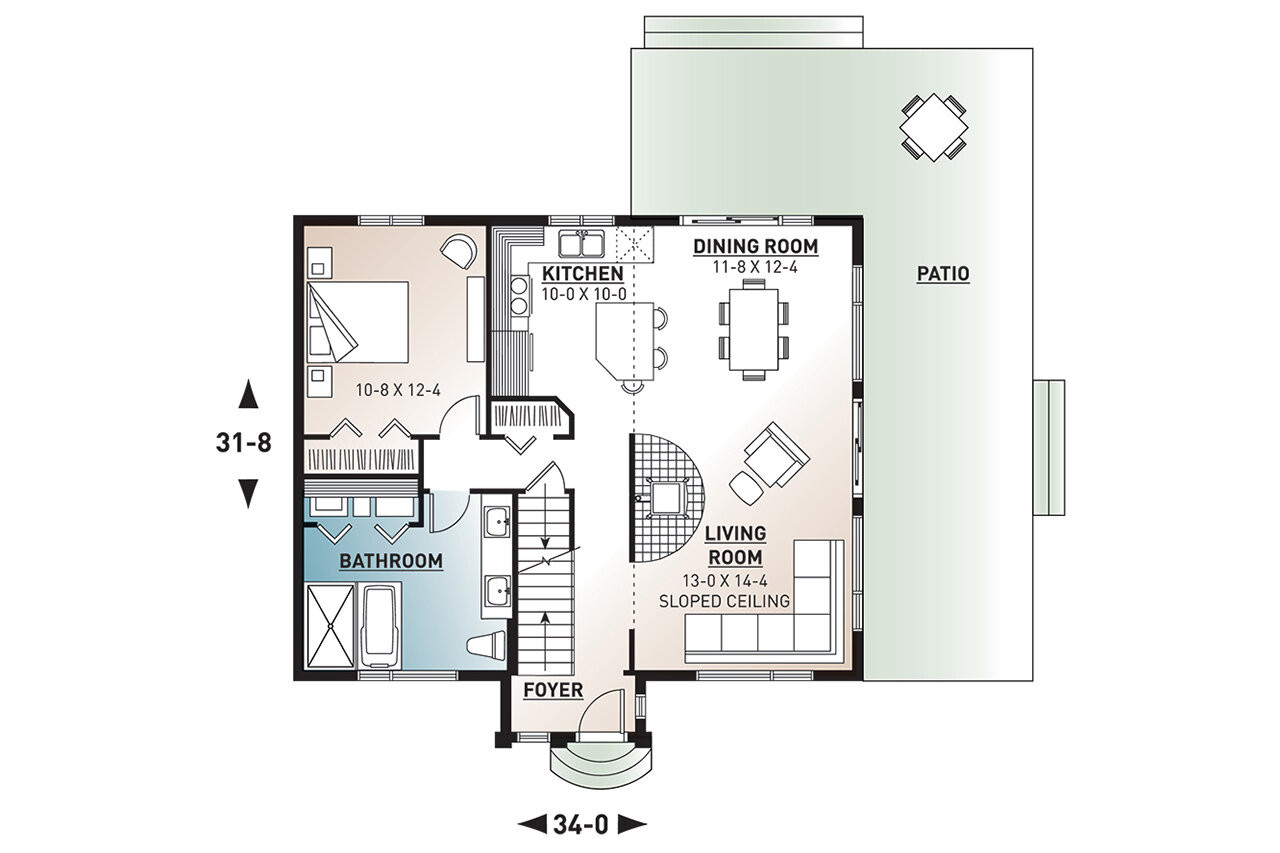 Traditional House Plan - Ataglance 99916 - 1st Floor Plan