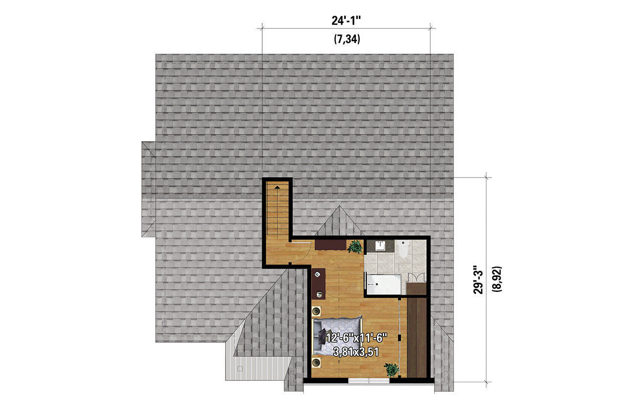 Secondary Image - Farmhouse House Plan - 61361 - 2nd Floor Plan