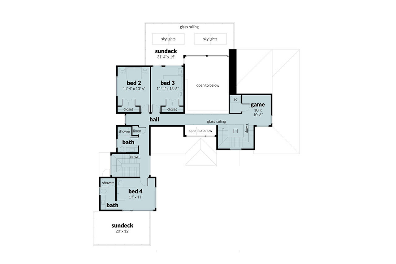 Secondary Image - Contemporary House Plan - Townsend 35186 - 2nd Floor Plan