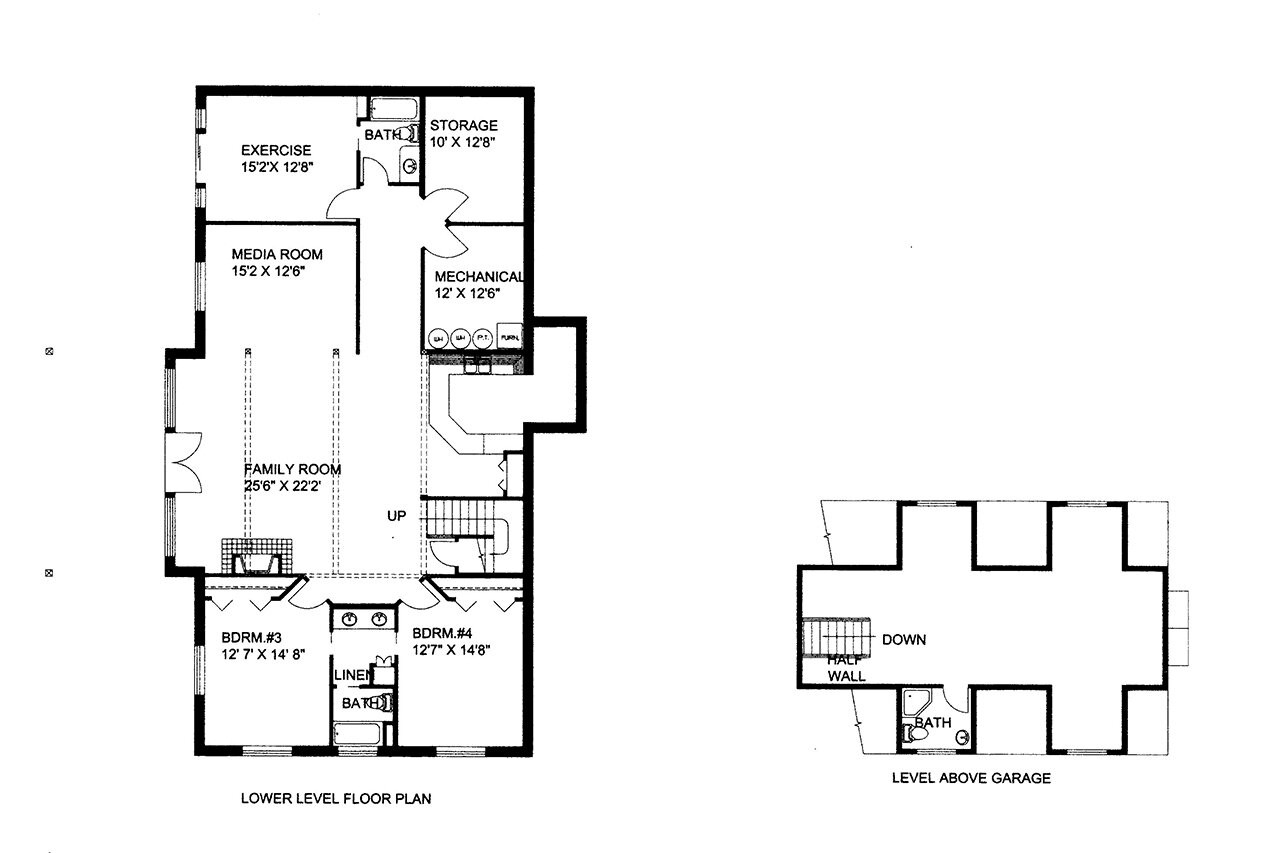 Secondary Image - Craftsman House Plan - 82634 - Basement Floor Plan
