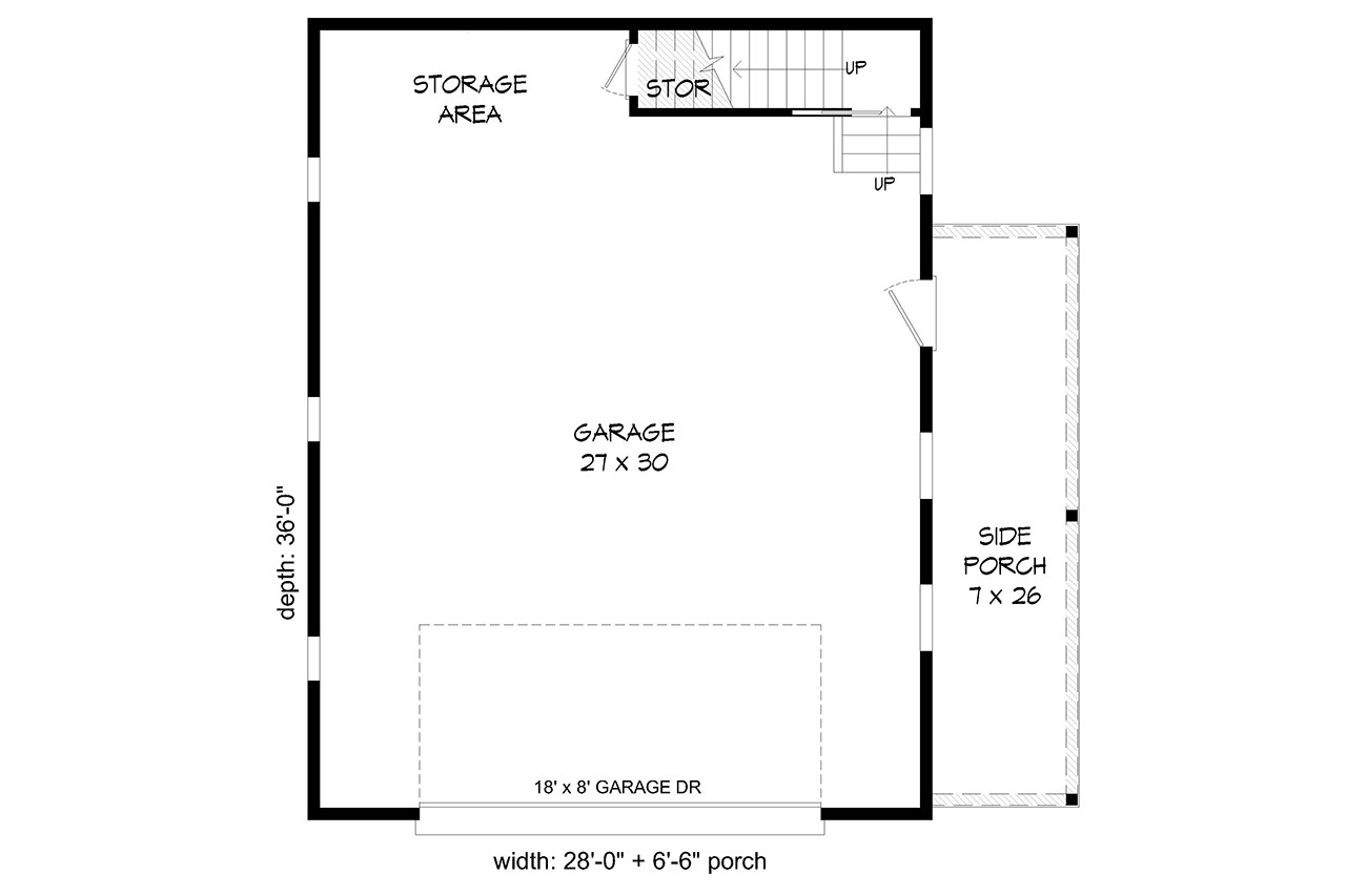Traditional House Plan - Nova Scotia Garage 76785 - 1st Floor Plan