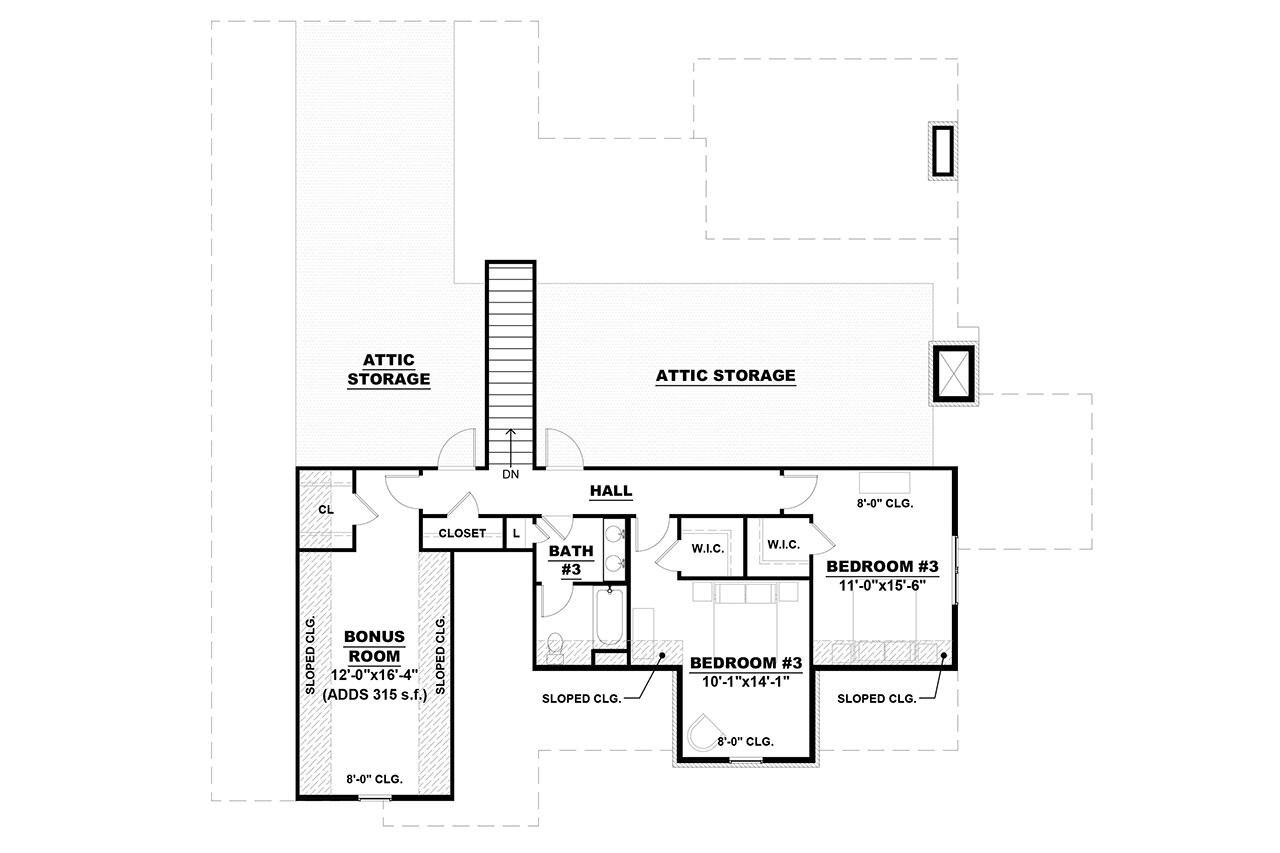 Secondary Image - Country House Plan - 65528 - 2nd Floor Plan