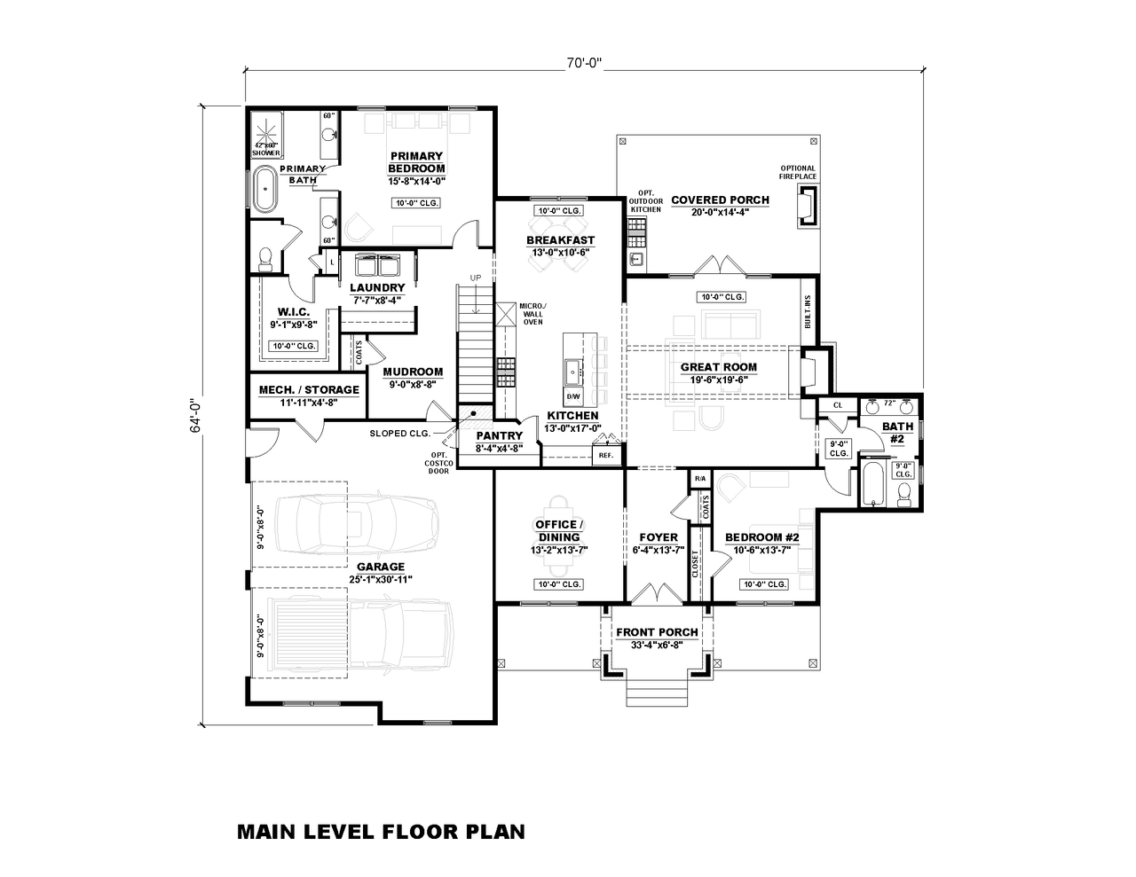 Country House Plan - Smith 65528 - 1st Floor Plan