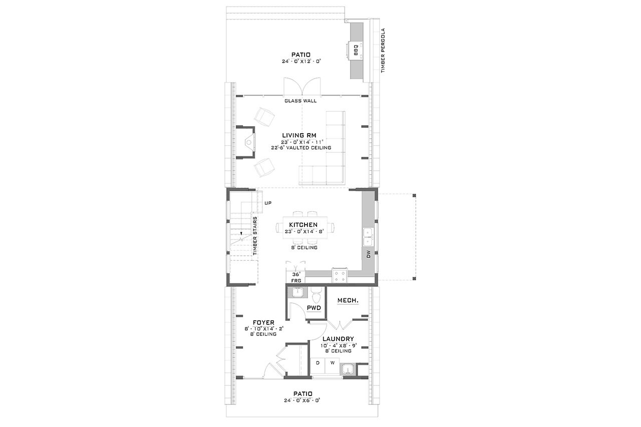 A-Frame House Plan - 44063 - 1st Floor Plan