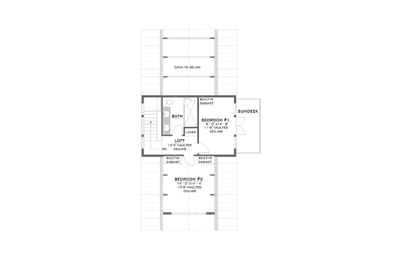 Secondary Image - A-Frame House Plan - 44063 - 2nd Floor Plan