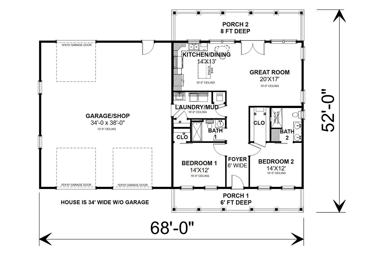Farmhouse House Plan - 82857 - 1st Floor Plan